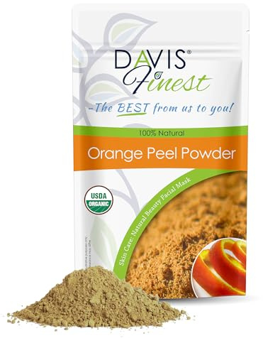 Davis Finest Orange Peel Powder für Hautaufhellung, Pigmentflecken Entferner, Poren Verkleinern Gesichtspflege Anti Pickel Ölige Haut Akne Gesichtsmaske Beauty Haarkur Naturkosmetik 100g