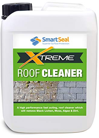 SmartSeal Roof Cleaner Xtreme - 5L - Powerful Green Growth Remover for Roofs - Rapid & Effective Algae, Lichen & Mould Remover for Use on Concrete, Slate, Clay, Terracotta & Composite Roof Tiles