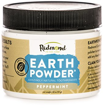 Redmond Earthpowder, All Natural Tooth and Gum Powder Bentonite Clay, Peppermint
