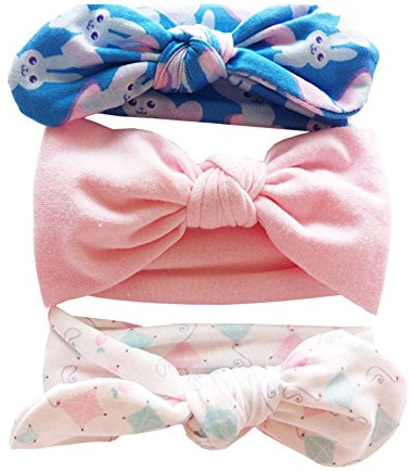 VELLETTE Flickpannband knutna pannband topp knut flicka hårband turban hårband knut pannband småbarn pannband på plats kaninöron stickade hårband