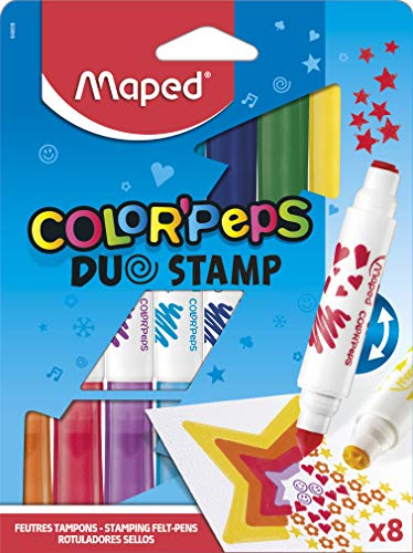 Maped - 2in1 Filzstifte, Fasermaler + Stempel COLOR'PEPS DUO STAMP - x8