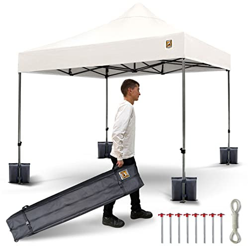 3x3m Pop Up Gorilla Gazebo Fully Waterproof Heavy Duty with Leg Weights Wheeled Carrybag Eight Heavy Duty Pegs and Guy Rope Set