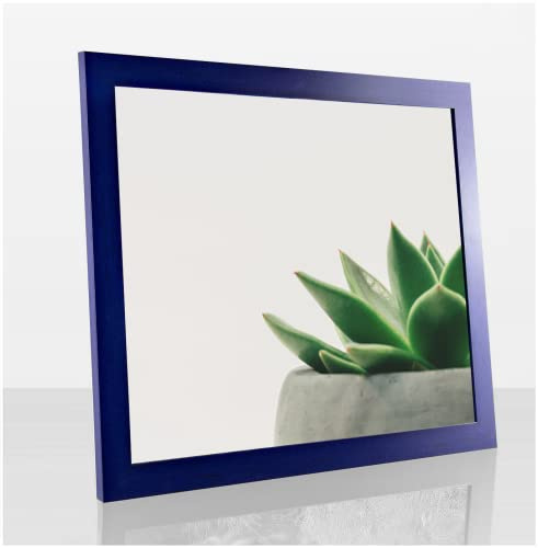Bilderrahmen Diamond 70x100 cm Dunkelblau gewischt ideal für Diamond Painting mit 1 mm antireflex Kunstglas
