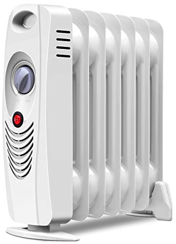 Tangkula 700W Portable Space Heater, Oil-Filled Radiator with Adjustable Thermostat, Overheat Protection, Electric Heater for Home, Bedroom, Indoor Use