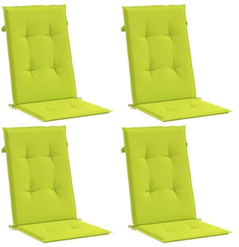 vidaXL Cojín Silla de jardín Respaldo Alto 4 uds Tela Verde 120x50x3cm