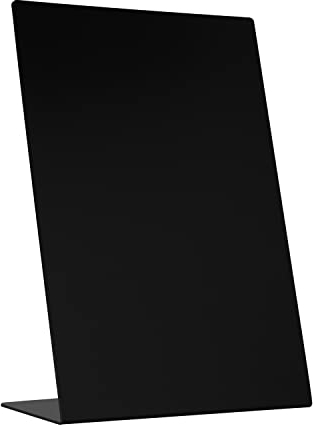 Europel Kreidetafel Tischaufsteller A4-Hochformat, aus hochwertigem schwarzem Polystyrol, für Kreidemarker auf Wasserbasis, einseitige Präsentation, für Restaurants, Hotels, Konferenz, Festivals