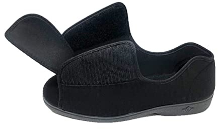 Genérico Zapatilla Extra Ancha Unisex Totalmente ajustable Apta para pies delicados, con vendaje o hinchados Empeine Textil Suela de goma Alberola Color Negro Talla 41