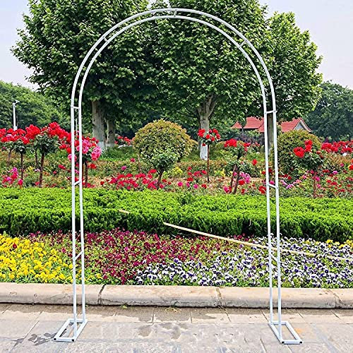 UIBAO Rosenbogen Holz Hochzeitsbogen Garten Kletterrosen Rankhilfe Pflanzbogen,Metallbogen Pergola gartenzaun,für Pflanzen Unterstützung,Gartenhochzeitsdekoration,White-140×25×230cm/55.1×9.8×90.5in