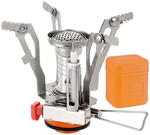 COYOUCO Campingofen Rucksackofen Mini -Gasofen Outdoor Klapptouristenbrenner Tragbarer Ultraleichtfurcht Picknick Split Kocher Kocher Gasbrenner,Orange