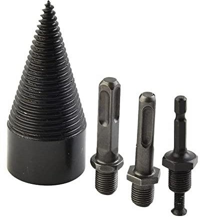 Splitting Wood Cone Drill Bit, 32/42/45mm Drill Screw Cone Wood Log Splitter Screw Cone Kindling Firewood Splitter