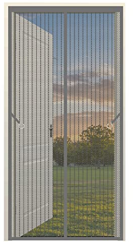 Insektenschutztür Fliegenschutz 75 x 150 cm Fenster Mückengitter Kein Stanzen Erforderlich Easy Install Magnetvorhang Für Balkontür Terrassentür, Grau