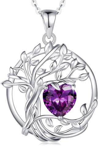 FANCIME Collana da donna con albero della vita, pietra portafortuna, in | Ciondolo placcato oro con albero della vita, per festa della mamma, Natale, anniversario, compleanno