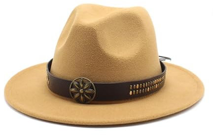 Fengyan Chapeaux Chapeau de coupe de style britannique, chapeau de jazz nouveau, chapeau tibétain à grande aile de printemps et d'automne, chapeau en feutre de salon de tir de mariage ( Couleur :