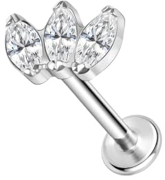 ZS ASTM F136 Titan 16G 8mm Piercing Schmuck für Knorpel Conch Tragus Helix Lippe Labret Ohr – Hypoallergen Innengewinde Flache Rücken Ohrringe Ohrstecker (#7)
