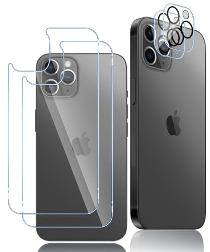 Oelrstfe Rückseite Schutzfolie für iPhone 11 Pro mit Kameraschutz [2+2 Stück],9H Härte Zurück Hinten Displayschutzfolie,Bläschenfrei Kratzfest Ultra-Transparent Back Displayschutz,Backcover Schutzglas