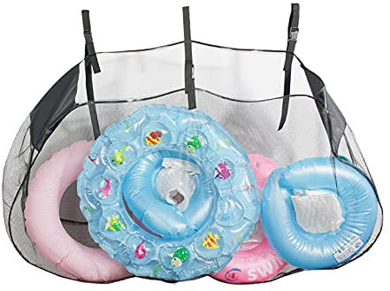 Pool Float Storage Bag - Mesh Pool Toy Storage, Elastic Opening Pool Storage Bag | Multifunctional Foldable Pool Hanging Storage Bag, Large Capacity Hanging Net Bag for Pool Toy Beach Inflatable Toy