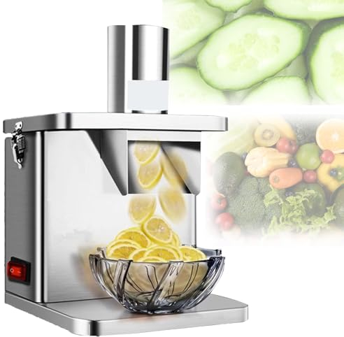 LoJax Rallador eléctrico de 250 W, Cortador de Verduras, rallador Giratorio automático, Cortador de Verduras en Juliana para Cocina, Cortador de Patatas, Picador de Alimentos Multifuncional Ajustable