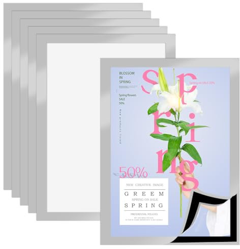 EMNIMQ 6 Stück Magnetrahmen A3 Info-Rahmen Selbstklebend mit Magnetverschluss,Diamond Painting Rahmen,Selbstklebende Magnetrahmen A3,Aufklappbarer Magnetrahmen Bilderrahmen für Wanddekoration Hause