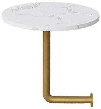 Kleiner runder Wandtisch für Milchteeläden und Konditoreien, schwimmender Schreibtisch aus Massivholz mit Goldstab und Marmorholzplatte