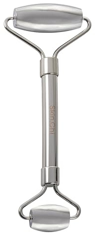 Skin Chi Stainless Steel Roller for Face & Under Eyes - Facial Massager Reduces Puffiness & Enhances Skin Care Absorption - Cooling, Anti-Aging Facial Device - Self-Care Gift for Women & Men