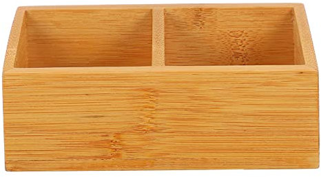 DECHOUS Boîte à Sachets de Thé en Bois Créative et Résistante Double Compartiment pour Rangement de Sachets de Thé et Café, pour Bureau Cuisine