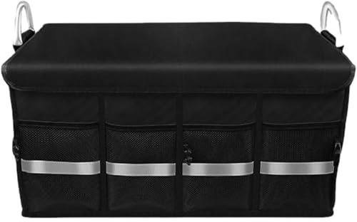 WENYANDP Auto Kofferraum Aufbewahrungsbox für Maz&da CX-3, Mit Fächern Rutschfester Boden Zusammenklappbarer Auto Organizer Kofferraum,A/Black