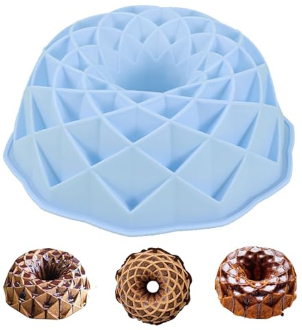 Stampo in Silicone per Torte,ESYFOR 23cm Stampo Silicone Torta Antiaderente e Rilascio Rapido Riutilizzabile Stampos Chiffon Cake Privo di BPA Muffa da Forno per Torte, Dessert, Budini