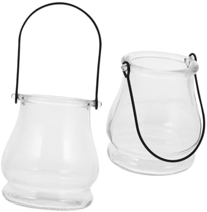 Amosfun 2pièces Bougeoirs Suspendus Verre Transparent pour Bougies Chauffe-Plat Terrariums pour Plantes Aériennes Décoration De Centre De Table pour Mariage Et Fête