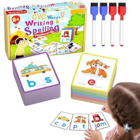 Juguetes para aprender alfabetos | Juego de palabras, juguete educativo con ejercicios de escritura, tarjetas educativas para niños 3, 4, 5, 6 años, guardería preescolar