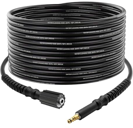 49.2Ft/15M High Pressure Washer Hose Compatible with K2, K3, K4, K5, K7 | Bayonet to M22-14mm Threaded Pressure Washers, Quick Install Home Pro Cleaning, Kink-resistant, Not for Old Black-Button Gun