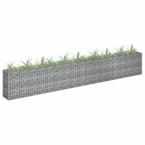 Generico Gabbione Letto Rialzato in Acciaio Zincato 360x30x60 cm,Argento,25kg,145642