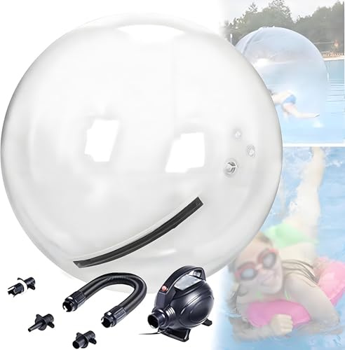 LHUITUI Palla Zorb Gonfiabile con Cerniera, Sfera per Passeggiata per Acqua Gonfiabile, Palla da Passeggio Sull'Acqua, PVC 0.18mm, capacità di Carico 396lbs 180kg, Buona Tenuta 透明-1.5米