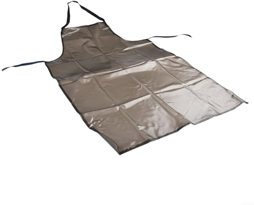 Besttoolifes Grembiule in PVC impermeabile e resistente all'olio per cucina, lavoro e giardinaggio, lungo nero, protettivo per casa, pulizia e mercato agricolo (M, 100 x 65 cm)