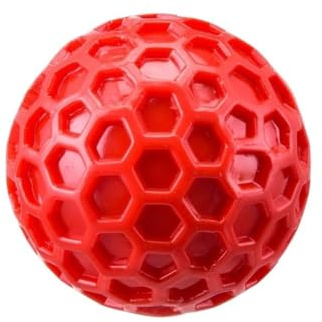 Xi Yu 1 Balle en Caoutchouc for Chien en nid d'abeille.(Red L)