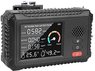 Détecteur De Gaz, TVOC HCHO CO2 détecteur de gaz capteur de dioxyde de carbone testeur d'air moniteur de qualité de l'air analyseur de gaz maison bureau extérieur multifonctionnel