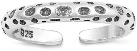 Zehenring aus 925 Sterling Silber als Fußschmuck oder Fingerring für Damen, Herren und Kinder, offener Midi Ring, verstellbar, Modell 2