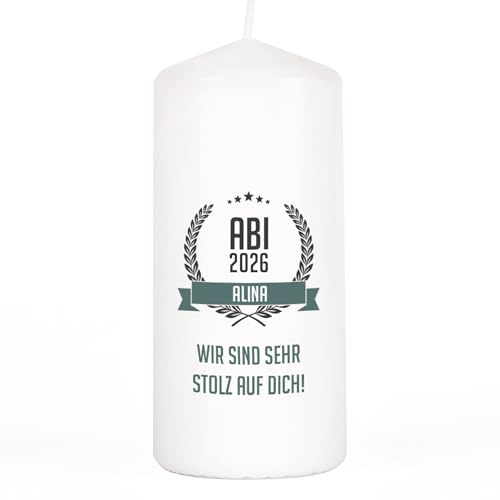 Herz & Heim® Kerze zum Abi mit persönlichen Wünschen oder Glückwünschen