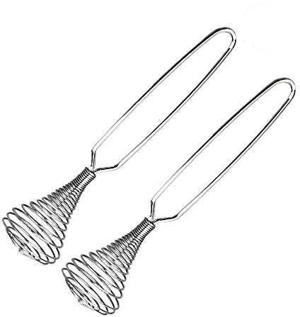 CRIVERS Stainless Steel Mini Kitchen Coil Wire Whisk for Blending, Whisking, Beating and Stirring (2pc, Coil Whisk) …