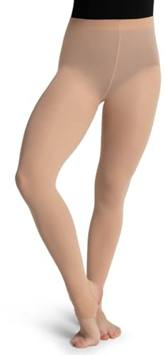 Capezio Womens Ultra Soft Self Knit Waistband Stirrup Tight, Porcelain, Large-X-Large US