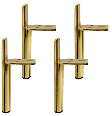 4 Stück Ersatz Möbelfüße Golden Möbel Stützbeine Eisen Möbelbeine Metallfuß für Bett Sofa und Nachttisch Küche Füße Arbeitsplatte Schreibtisch Tischbeine Möbel Beine(13cm)
