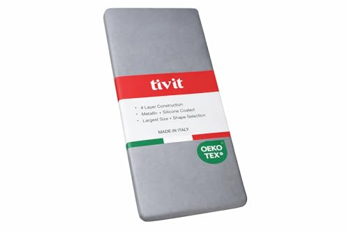 TIVIT Rectangular Ironing Board Cover for The Original Big Board - AlumiTek Coating, Thick Padding, Scorch Resistant, Elastic Edge, 59x22 - Made in Italy - Oeko-Tex Certified