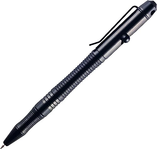 SMOOTHERPRO Bolígrafo de EDC Sólido Bolt Action Bolígrafo Compatible con Recargas Pilot G2 Pinza De Acero Inoxidable Duradera para Oficina Escuela Negocio Color Negro(TG205)