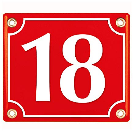 Numero Civico Esterno con Indirizzo - 12x14 cm - Targhe Personalizzate in Ceramica - Rosso