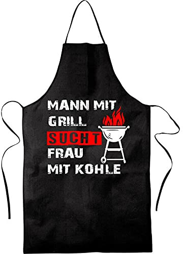BLICKFANG Lustige Grillschürze für Männer | Kochschürze, Latzschürze, Küchenschürze Grillschürze, Partyschürze | Geschnek, Geburtstag, Schurz (Schwarz)