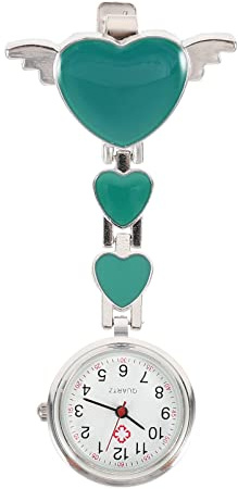 Hemobllo Krankenschwester Uhr Taschenuhr Schwesternuhr Herz Design Quarzuhr Krankenschwesteruhr Ansteckuhr Brosche Quarzwerk Pflegeuhr Fob Uhr für Arzt Krankenschwester Damen Geschenk