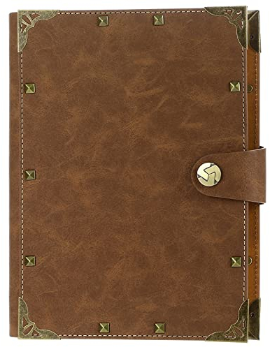 Aomiduo A5 Notizbuch Nachfüllbar Vintage PU Leder Notebooks Reise journal Gelbe Leere Papier Tagebuch für Zeichnen Skizzieren 110 GSM Selbst gestaltetes Notizbuch
