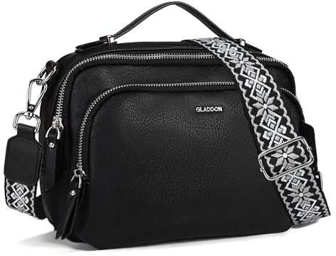 Gladdon Umhängetasche damen,Schultertasche mit Reißverschluss, Crossbody Tasche, Leder Handtasche Klein, Womenswear…
