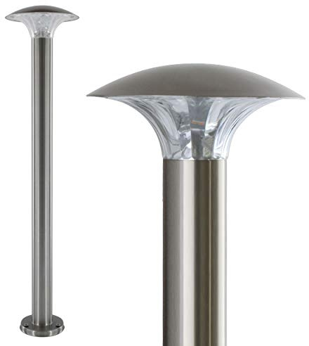 Maxkomfort Wegeleuchte Aussenleuchte LED 5W Standleuchte Standlampe IP44 Gartenleuchte Edelstahl 80cm Warmweiß 400 Lumen | 451-800