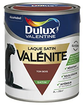 Dulux Valentine Peinture Laque Valénite Glycéro Multisupport Intérieur-Extérieur – Grande Résistance pour Boiseries et Ferronneries - Aspect Satin Ton Bois 2L