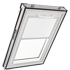 Original Roto Verdunkelungsrollo ZRV - Nahezu vollständige Verdunkelung - Führungsschiene Silber - Für Dachfenster der Baureihe Q - Größe 134/078 | 13/07 - Stofffarbe Weiß